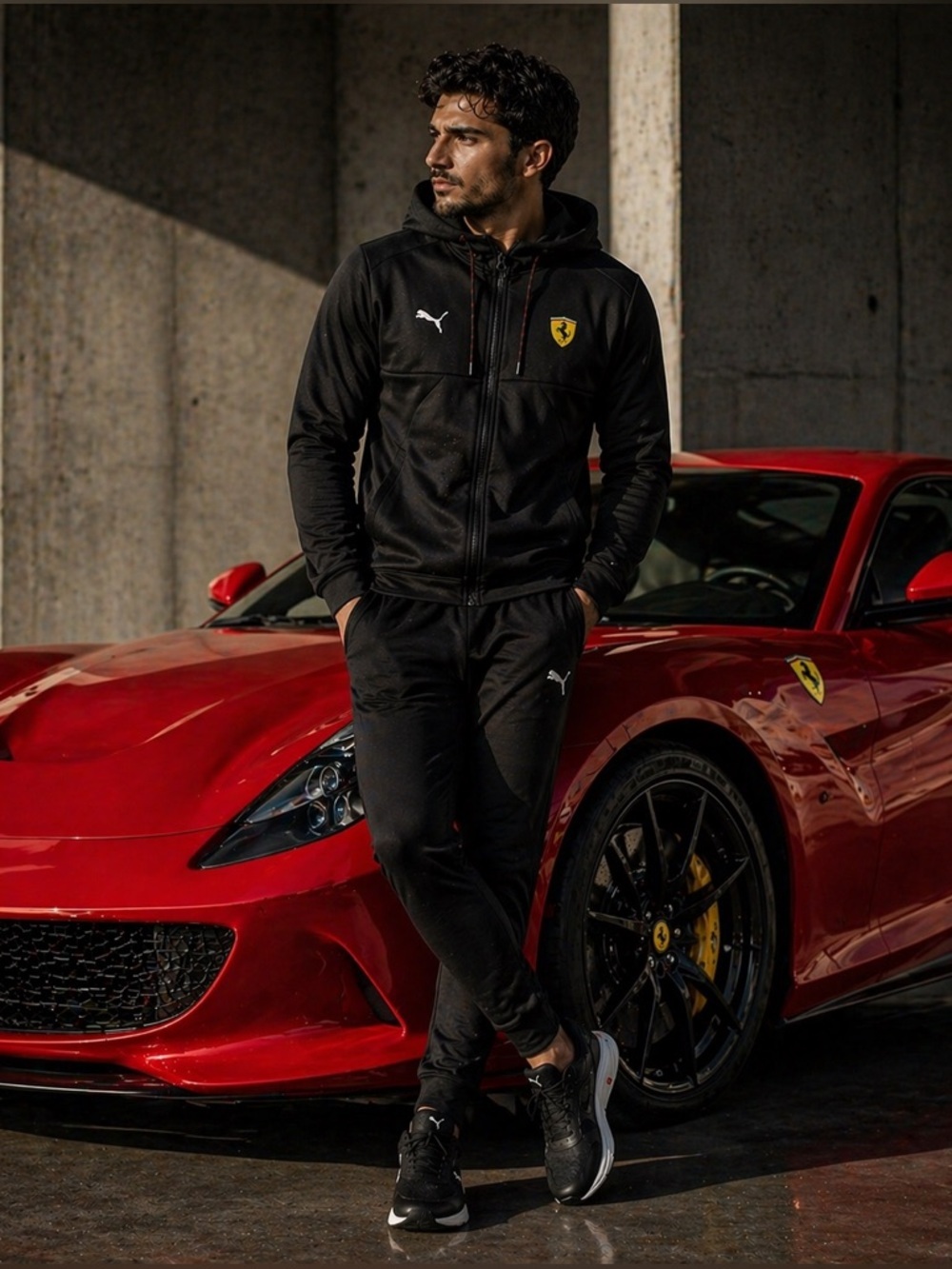 COPY PUMA X SF SCUDERIA FERRARI RARE Street Softshell Hoodie Full Zip Black XL